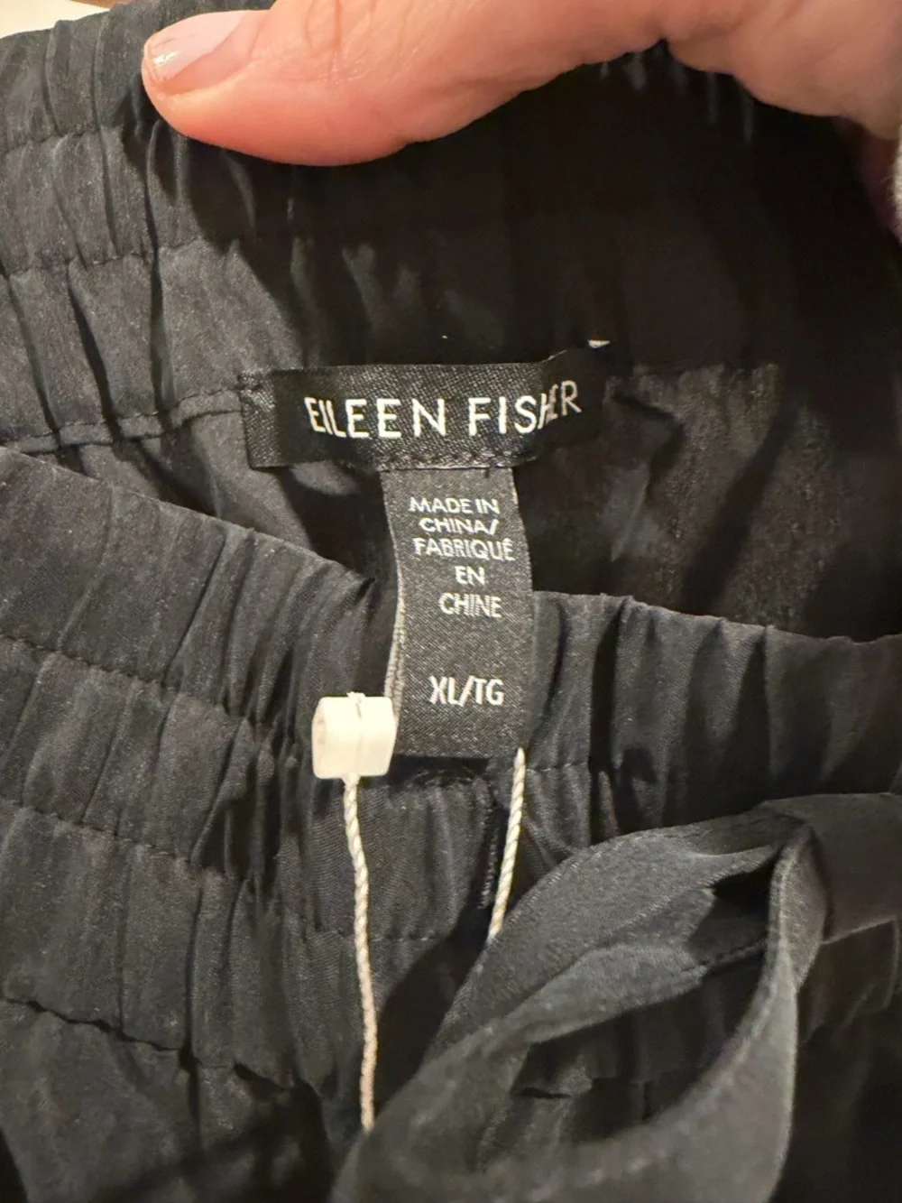 NWT Eileen Fisher Washed Silk Cargo Pants size XL
